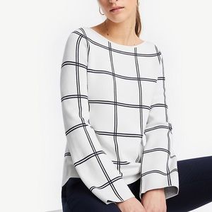 Ann Taylor Window Pane black and white sweater